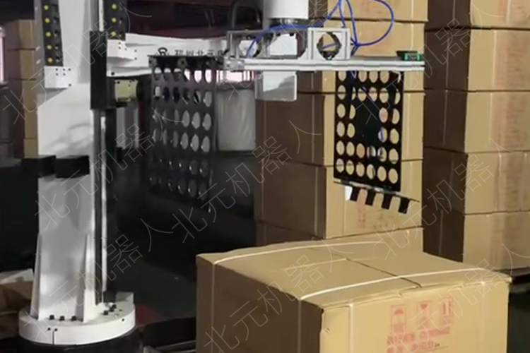箱子码垛,自动箱装码垛,码垛机械手,立柱码垛机